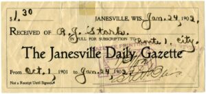 A subscription receipt from 1902. (The Gazette photo)